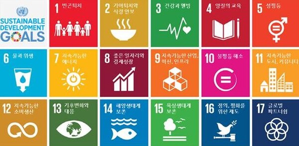 유엔 지속가능발전목표(SDGs) 주요 내용.