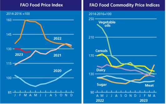 연도별(좌), 품목별(우) 세계식량가격지수.