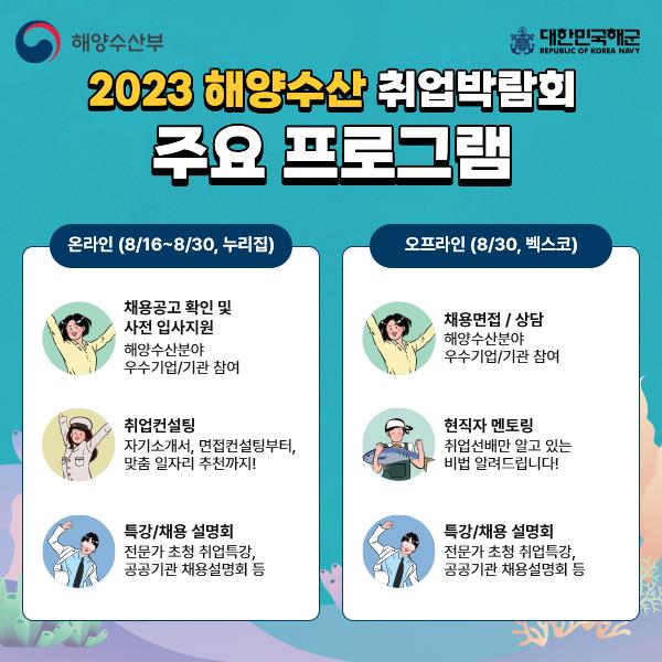 2023년 해양수산 온라인 취업박람회 포스터.
