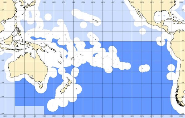 SPRFMO 협약 수역 : 남태평양 공해(연안국 EEZ 미포함).